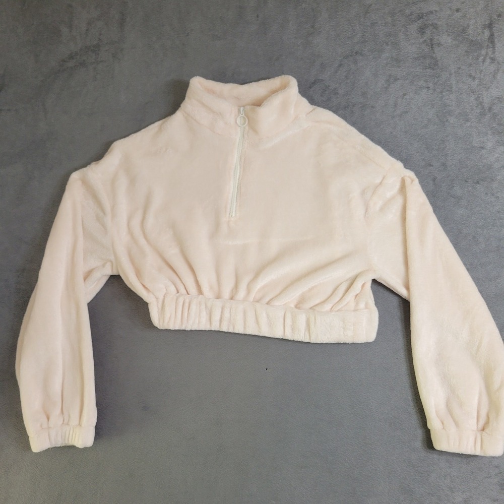 Miss Selfie Sweater Jacket Womens Size Large Cream Pull Over